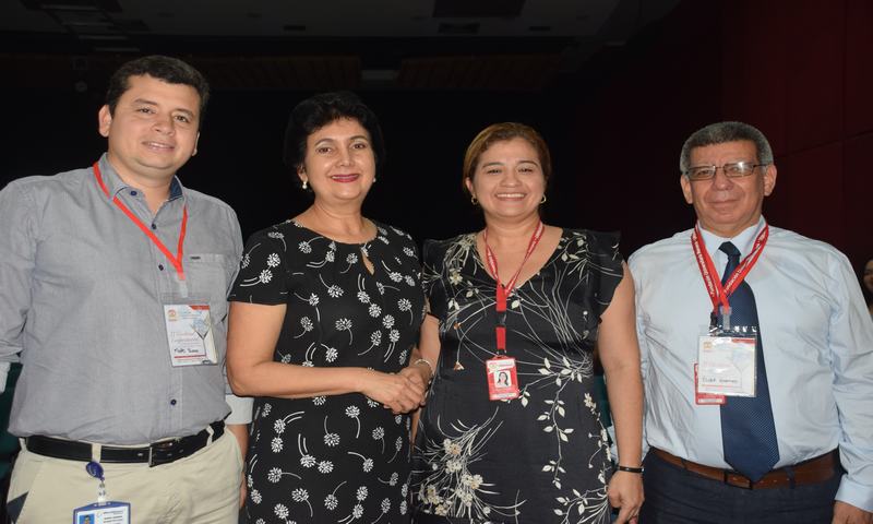 Diana Marcela Molina, secretaria de Cultura Departamental; José Fabián Torres Celis, Director de Corposanpedro; Evelyn Tatiana Bello Yara, Reina Nacional del Bambuco y Raúl Rivera Cortes, Secretario de Cultura de Neiva.